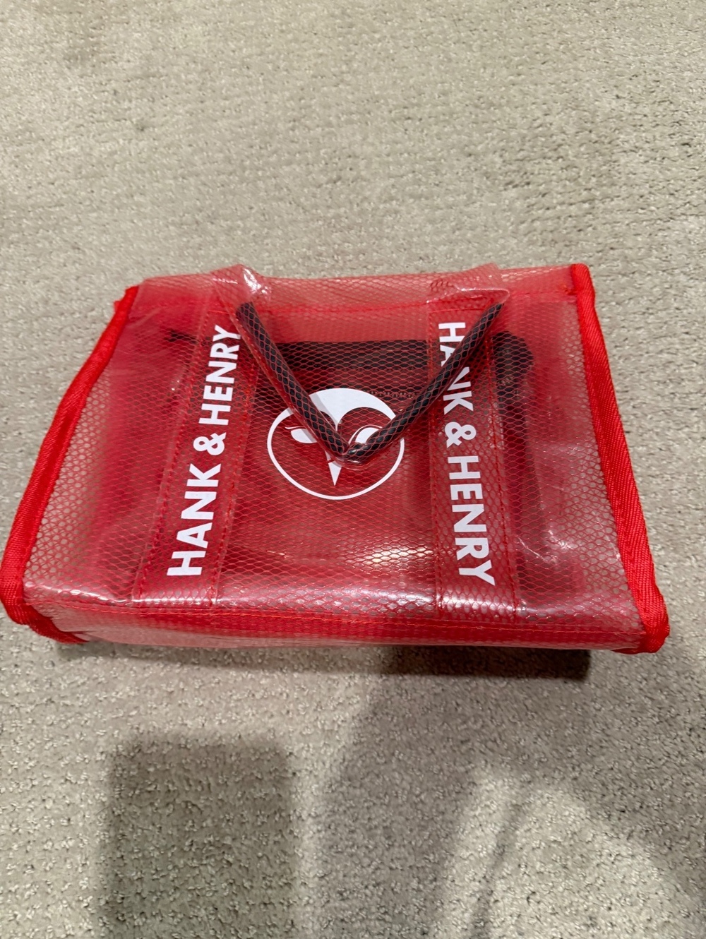 Hank & Henry Red Transparent Mesh Tote Bag